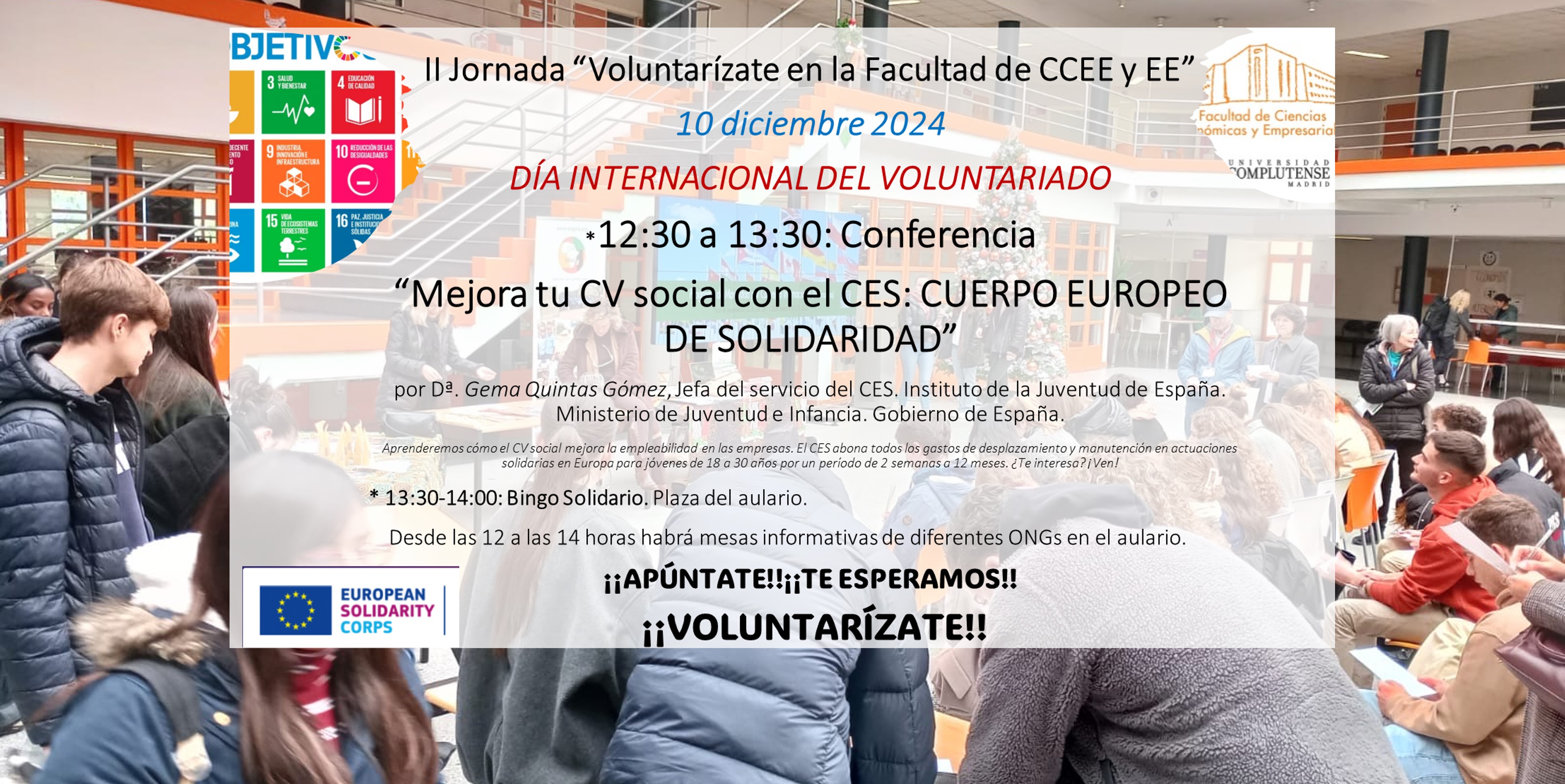 II Jornada de "Voluntarizate con los ODS" en la Facultad